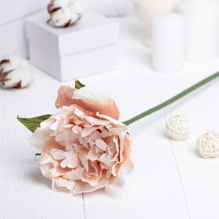 Искусственный цветок "Распустившийся пион" оранжевый 47 см