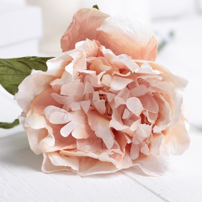 Искусственный цветок "Распустившийся пион" оранжевый 47 см