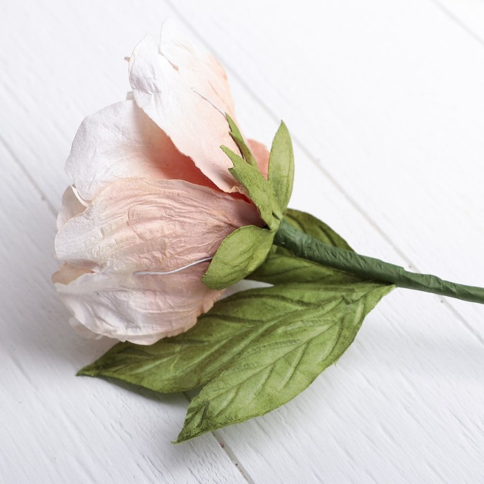 Искусственный цветок "Распустившийся пион" оранжевый 47 см