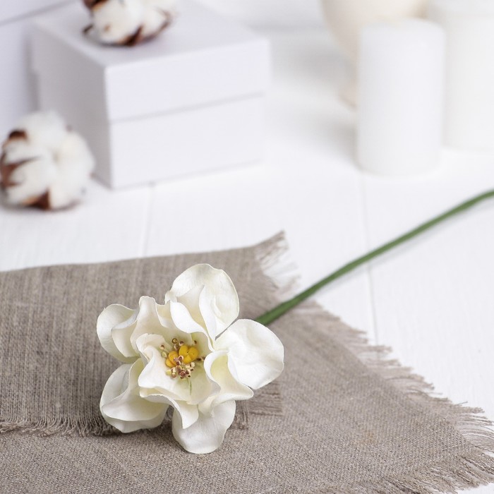Искусственный цветок "Гардения" белый 40 см