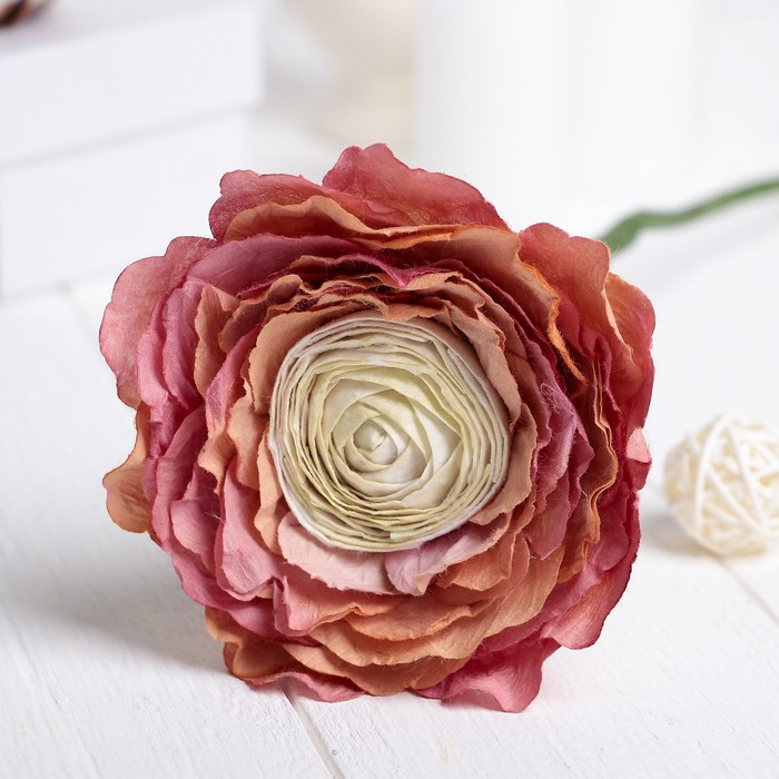 Искусственный цветок "Большой лютик" ярко-розовый 45 см