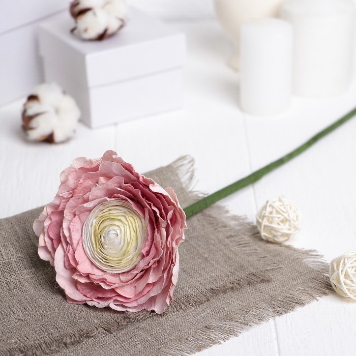 Искусственный цветок "Большой лютик" фламинго 45 см