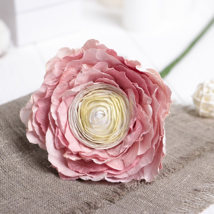 Искусственный цветок "Большой лютик" фламинго 45 см