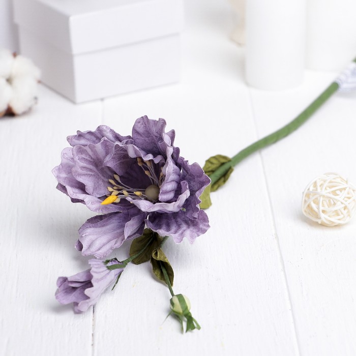 Искусственный цветок "Эустома" сиреневая 48 см