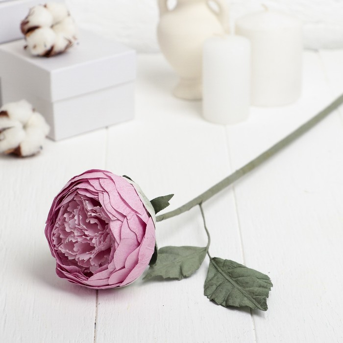 Искусственный цветок "Круглый пион" нежно-розовый 40 см