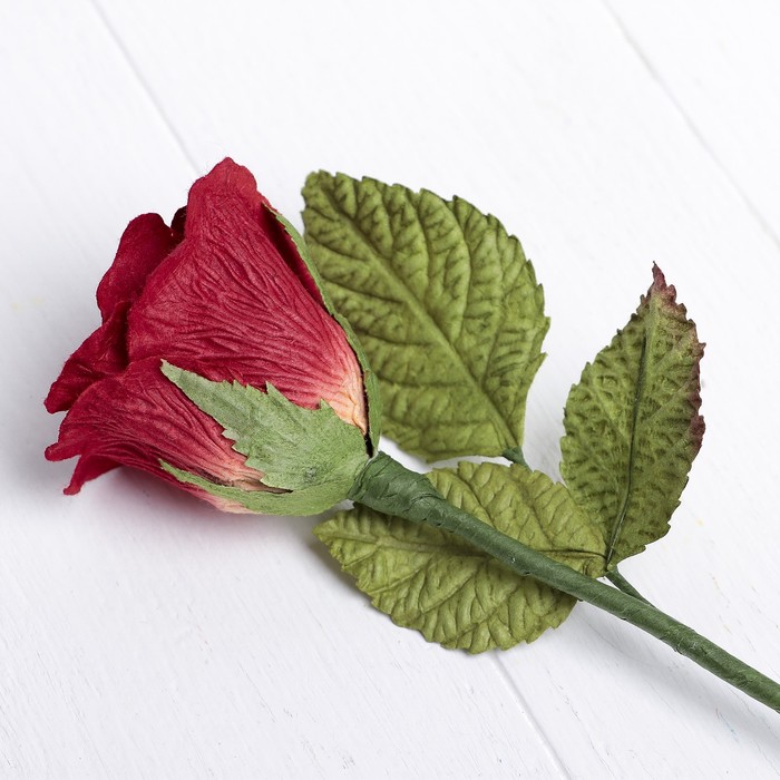 Искусственный цветок "Роза Леди" средняя ярко-красная 40 см