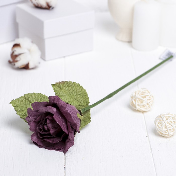Искусственный цветок "Роза Леди" средняя фиолетовая 40 см