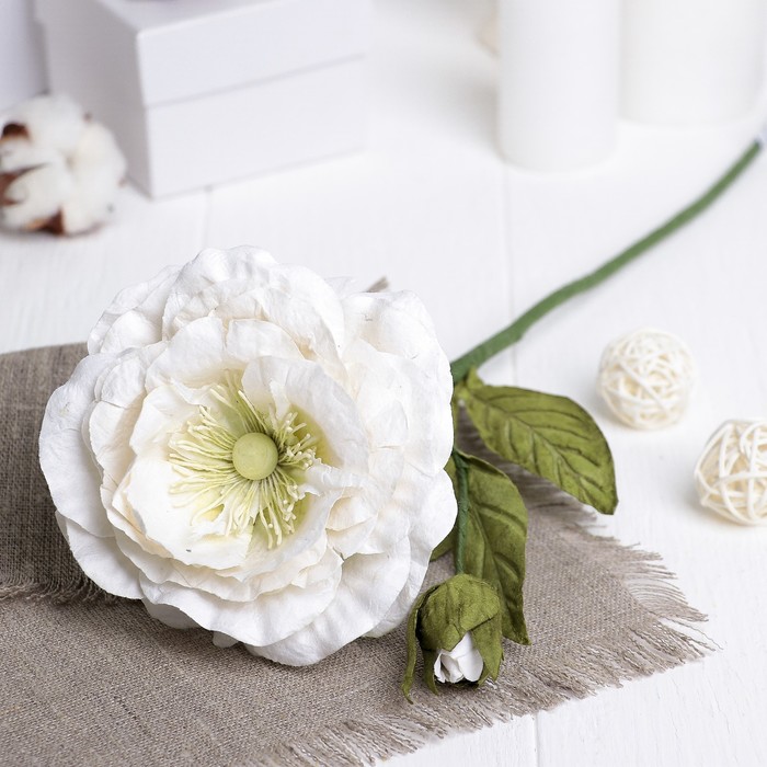 Искусственный цветок "Волшебная роза" белая 40 см