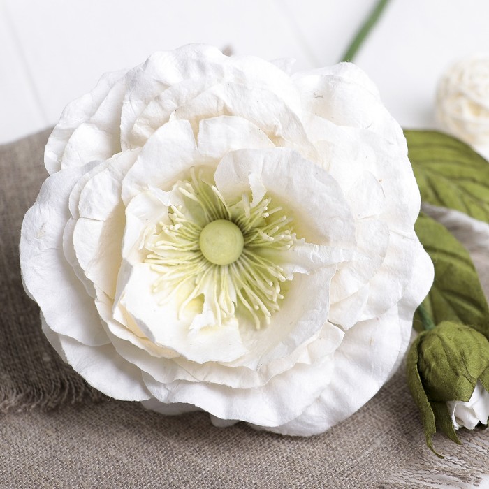 Искусственный цветок "Волшебная роза" белая 40 см