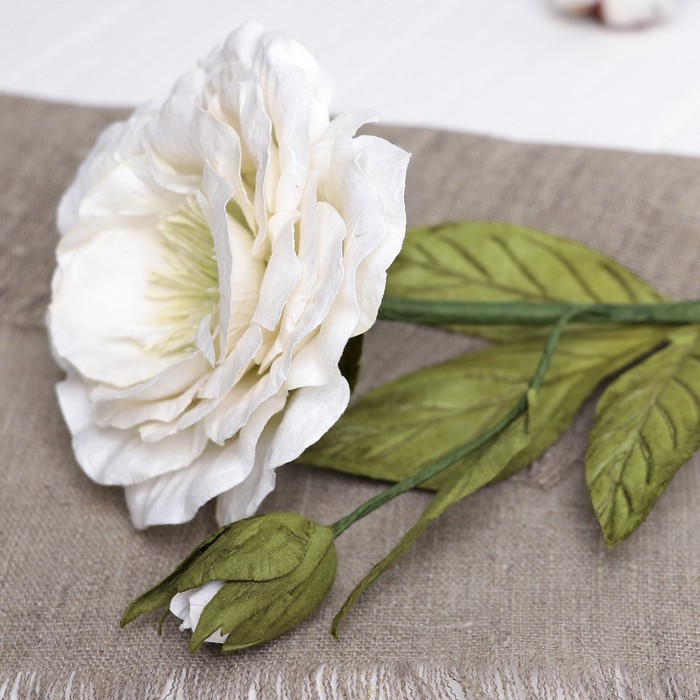 Искусственный цветок "Волшебная роза" белая 40 см