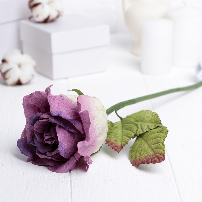 Искусственный цветок "Роза Леди" сиреневый 44 см