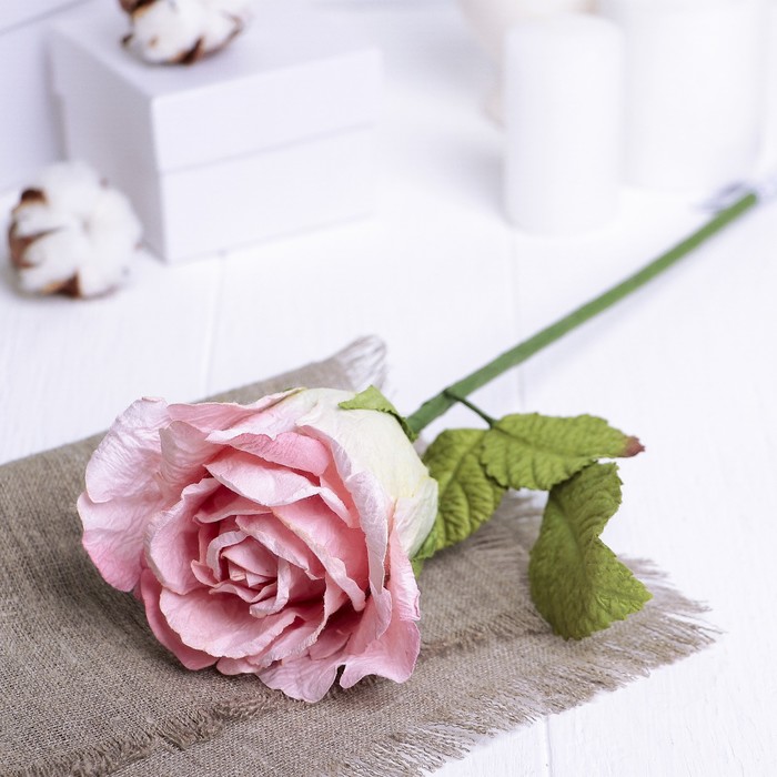 Искусственный цветок "Роза Леди" нежно-розовый 44 см