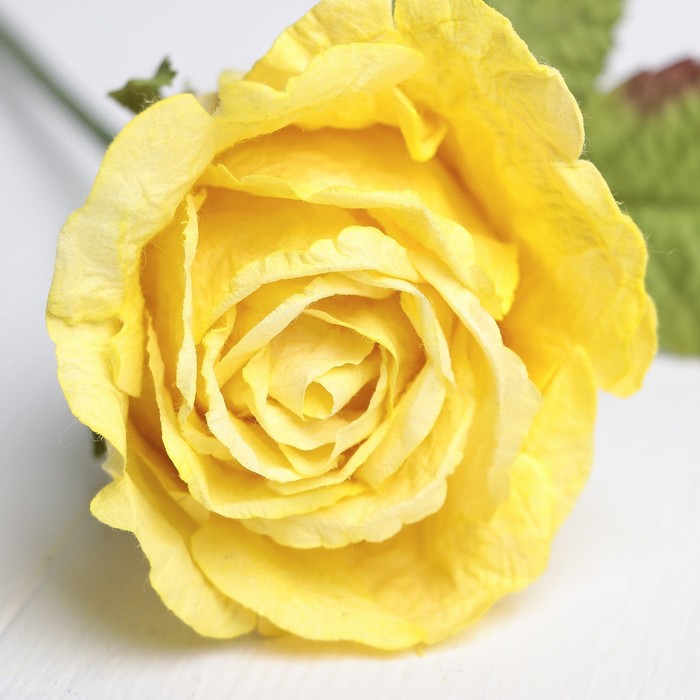 Искусственный цветок "Роза Леди" жёлтый 44 см