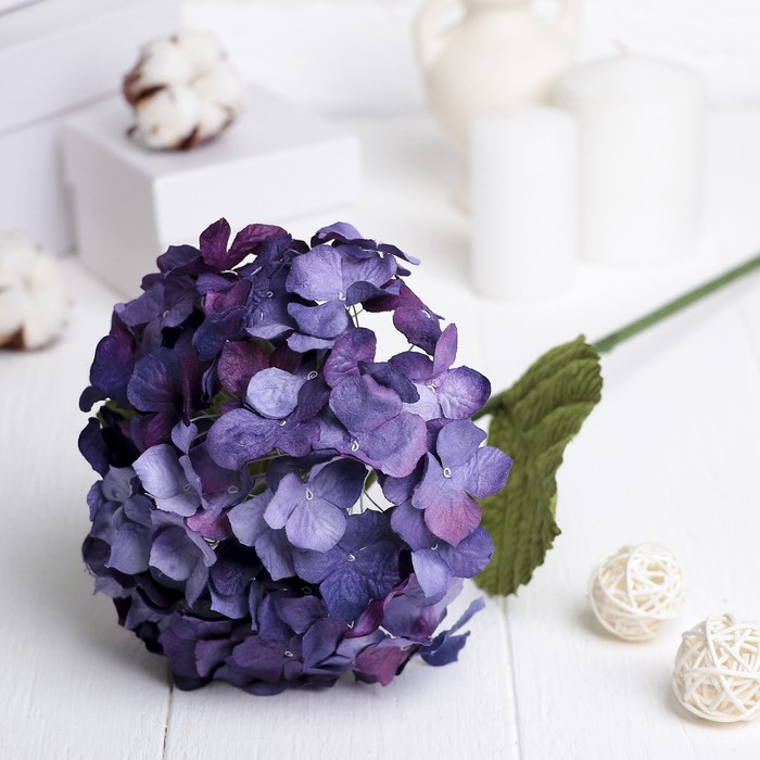Искусственный цветок "Гортензия" фиолетовая 45 см
