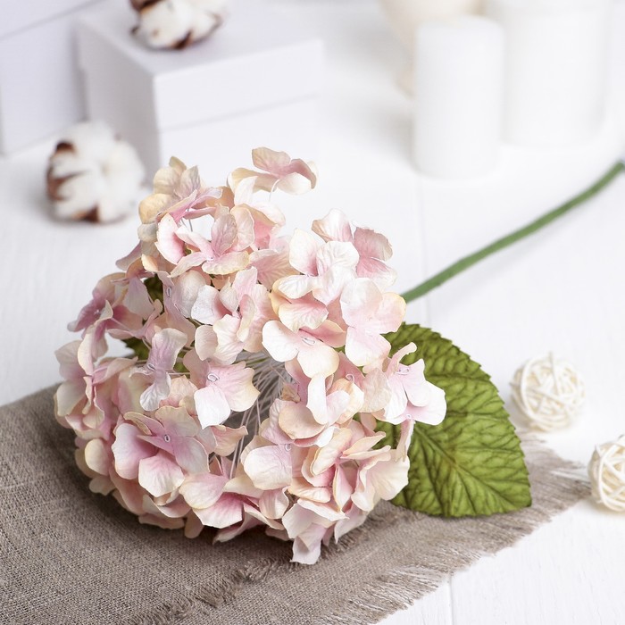 Искусственный цветок "Гортензия" фламинго 45 см