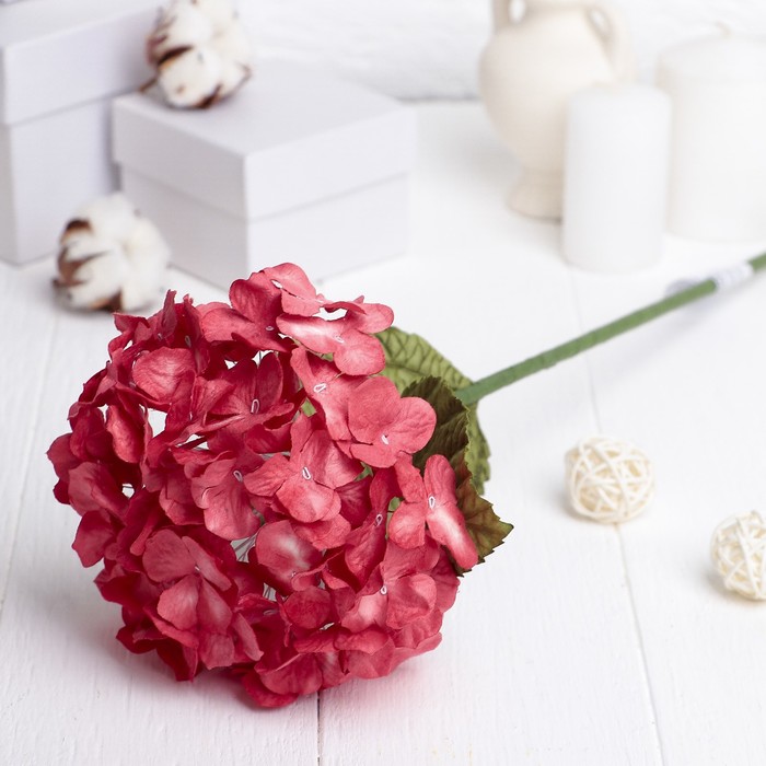 Искусственный цветок "Гортензия" ярко-розовая 45 см