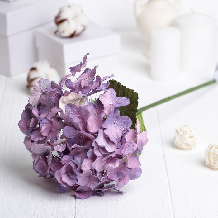Искусственный цветок "Гортензия" фиолетовый 45 см