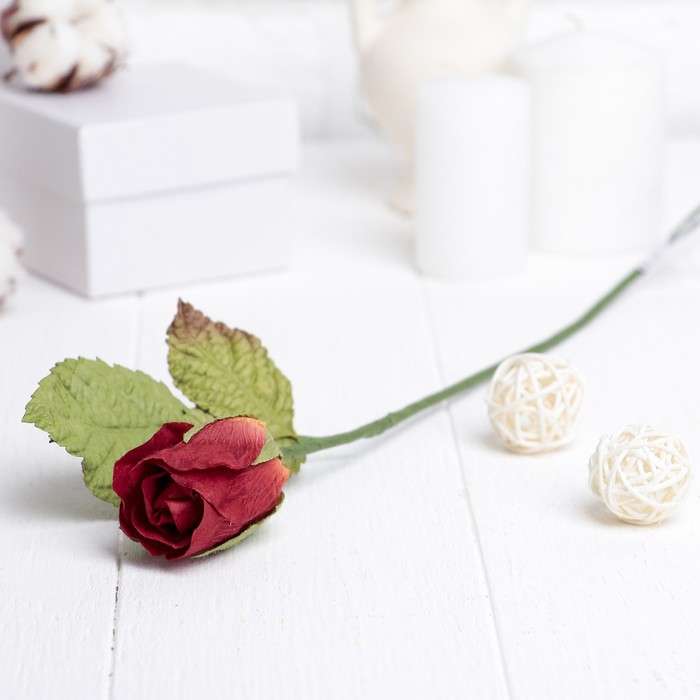 Искусственный цветок "Роза" красная 40 см