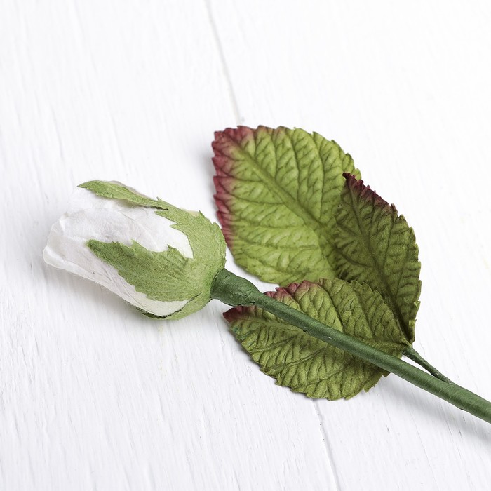 Искусственный цветок "Роза" белая 40 см