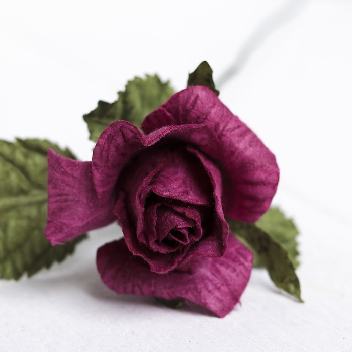 Искусственный цветок "Мини роза" бордовая 32 см