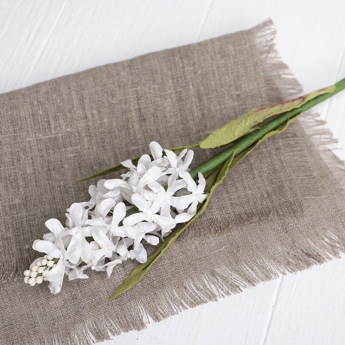 Искусственный цветок "Большая сирень" белая 54 см