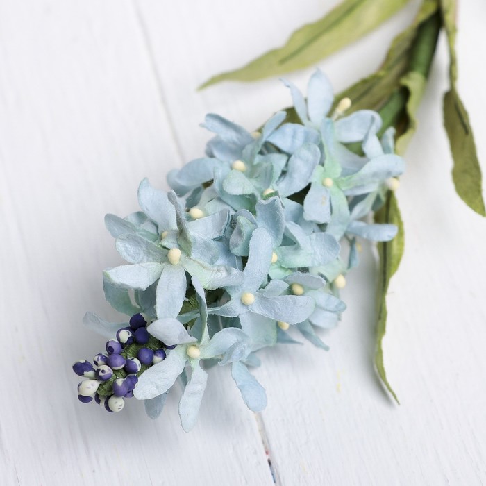Искусственный цветок "Большая сирень" голубая 54 см
