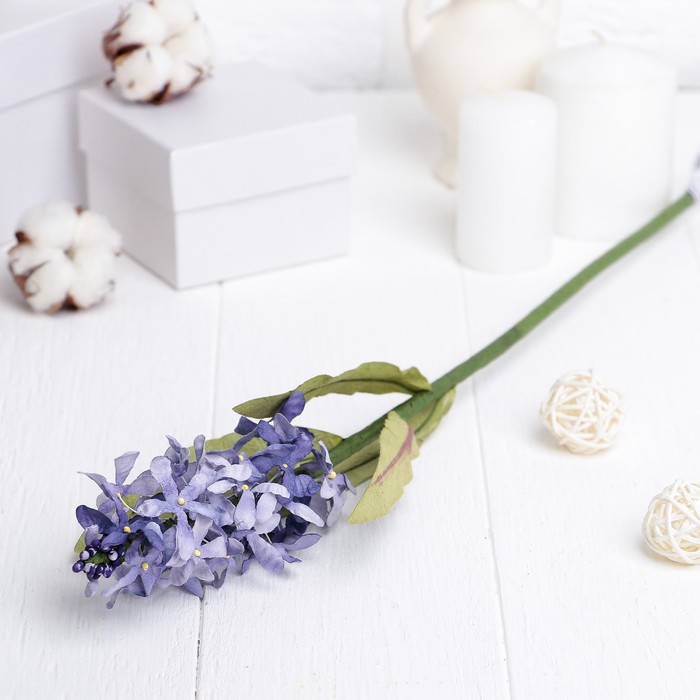 Искусственный цветок "Большая сирень" сиреневая 54 см