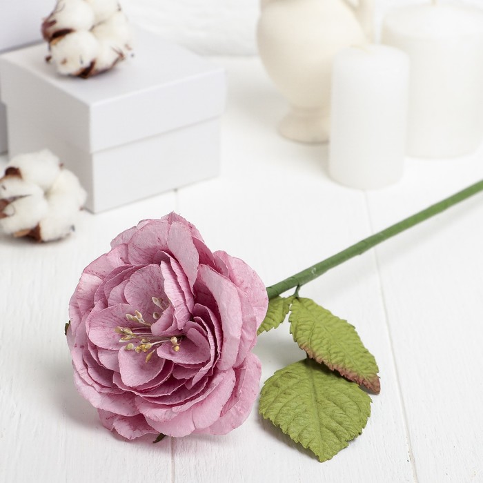 Искусственный цветок "Английская роза" розовый 44 см