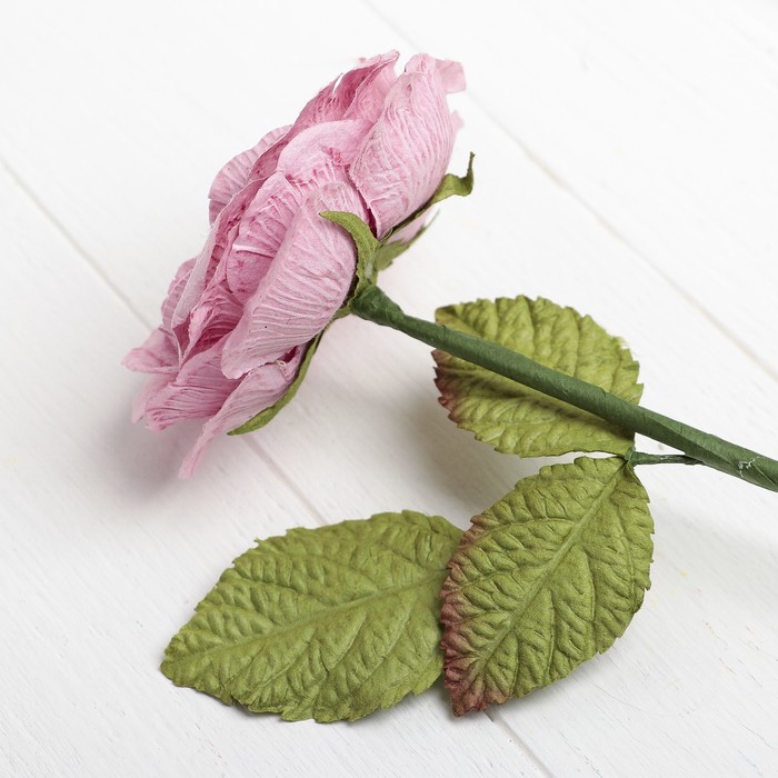 Искусственный цветок "Английская роза" розовый 44 см