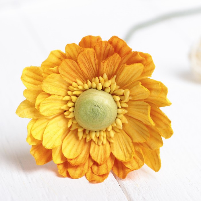 Искусственный цветок "Гербера" жёлтый 45 см