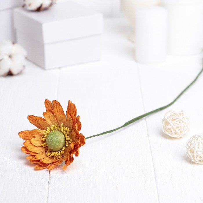 Искусственный цветок "Гербера" оранжевый 45 см