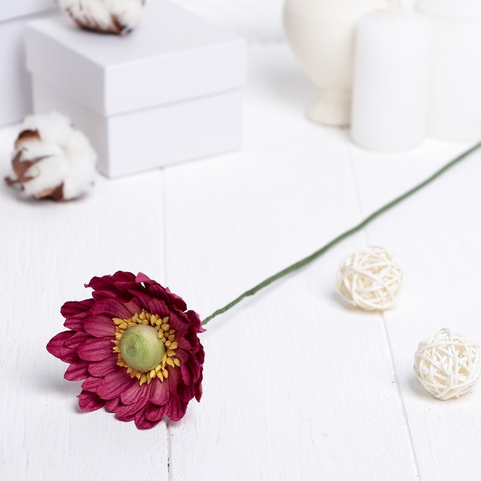 Искусственный цветок "Гербера" ярко-розовый 45 см