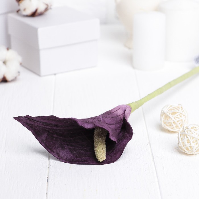 Искусственный цветок "Калла" бордовый 46 см