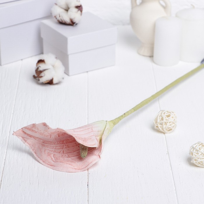 Искусственный цветок "Калла" розовый 46 см