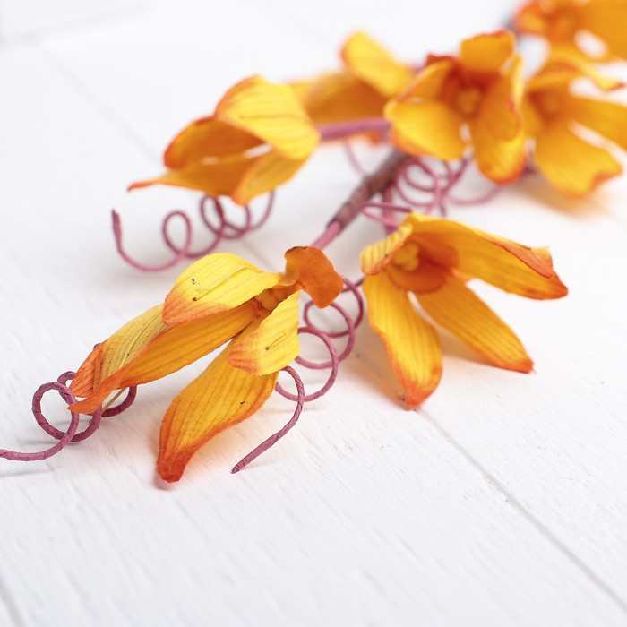 Искусственный цветок "Орхидея" жёлтая 70 см