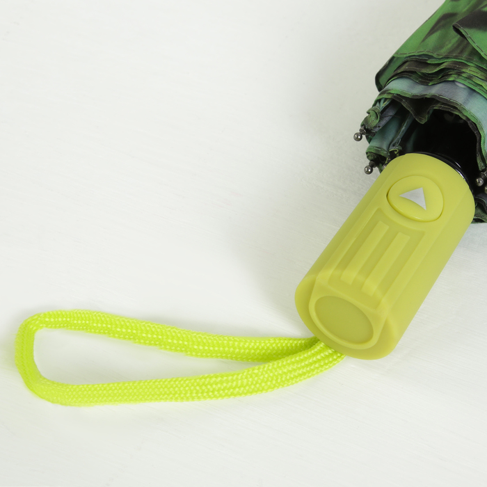 Зонт полуавтоматический "Ромашковое поле", R=49см, цвет зелёный