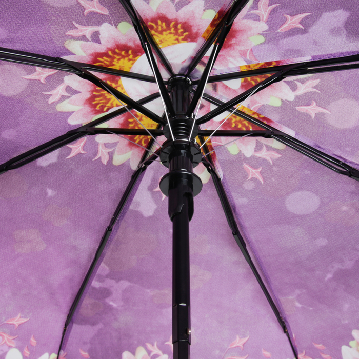 Зонт полуавтоматический "Цветущий лотос", R=49см, цвет фиолетовый