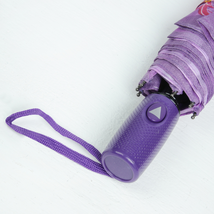 Зонт полуавтоматический "Цветущий лотос", R=49см, цвет фиолетовый