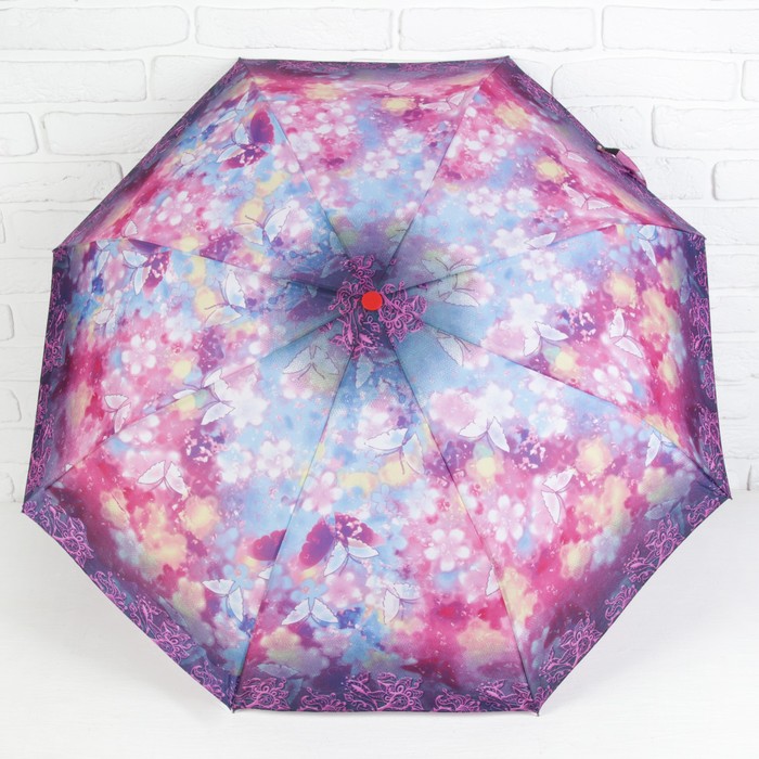 Зонт полуавтоматический "Сказка", R=49см, цвет фиолетовый