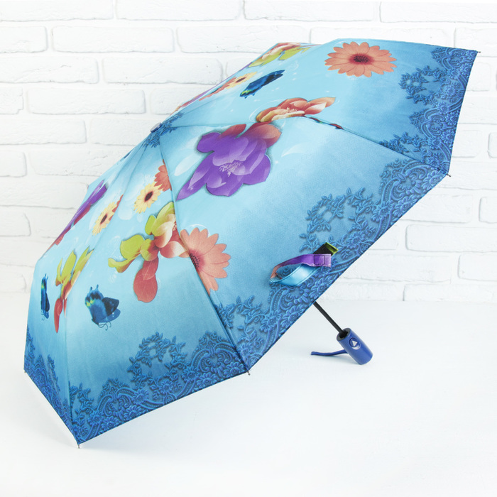Зонт полуавтоматический "Мечта", R=49см, цвет голубой