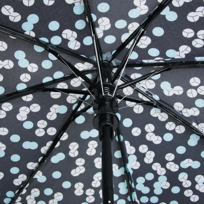 Зонт полуавтоматический "Конфетти", R=49см, цвет чёрный/ментоловый