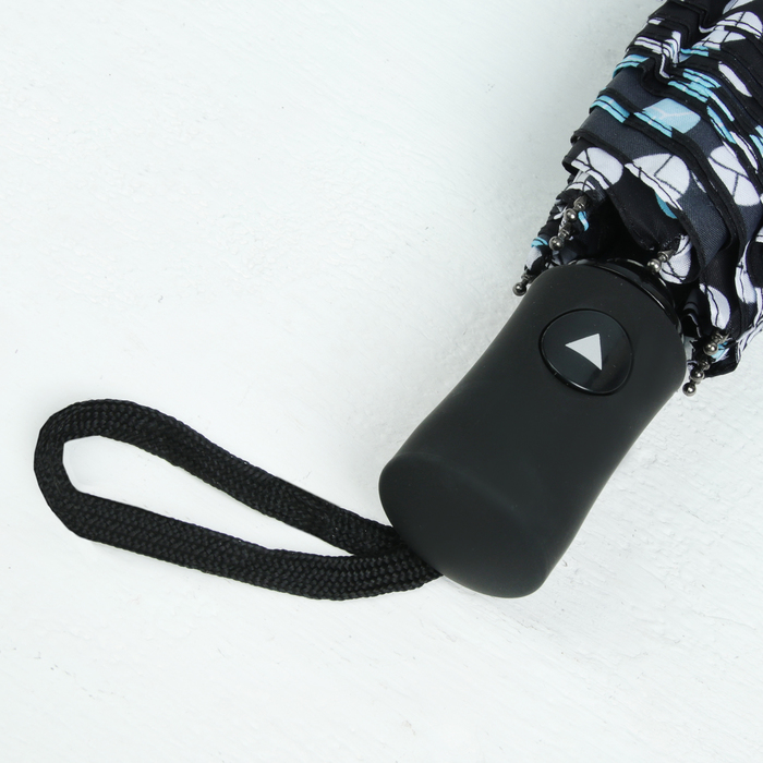 Зонт полуавтоматический "Конфетти", R=49см, цвет чёрный/ментоловый