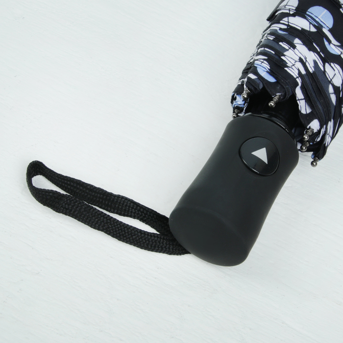 Зонт полуавтоматический "Конфетти", R=49см, цвет чёрный/голубой