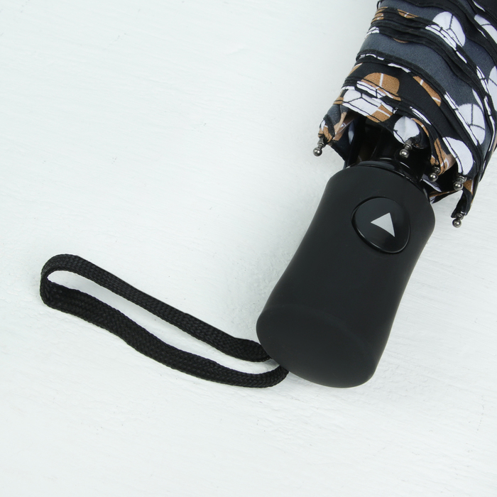 Зонт полуавтоматический "Конфетти", R=49см, цвет чёрный/коричневый