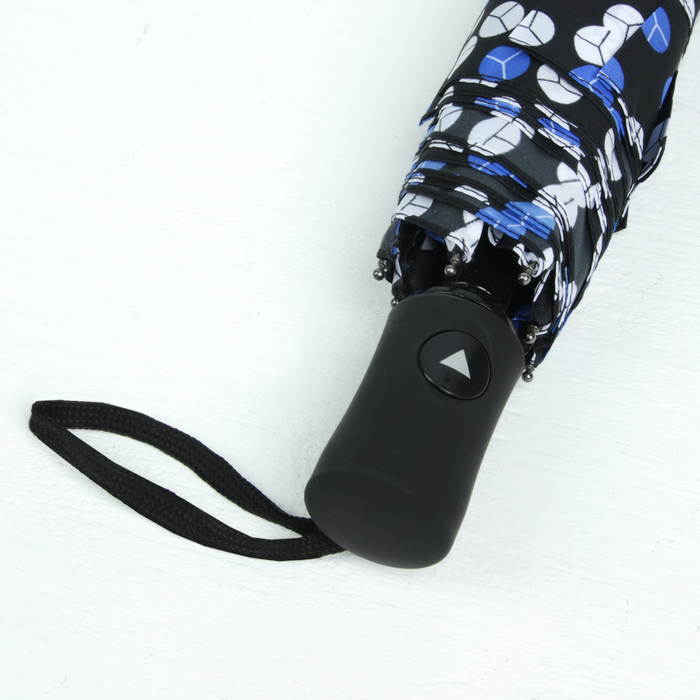 Зонт полуавтоматический "Конфетти", R=49см, цвет чёрный/синий