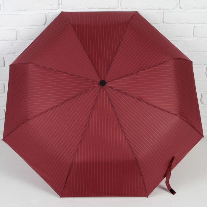 Зонт автоматический "Полоска", R=50см, цвет бордовый