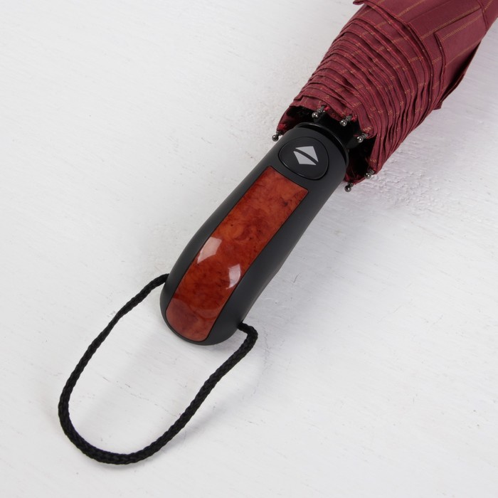 Зонт автоматический "Полоска", R=50см, цвет бордовый