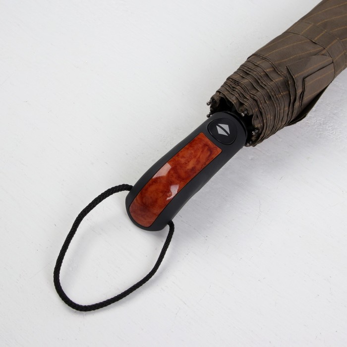 Зонт автоматический "Полоска", R=50см, цвет коричневый