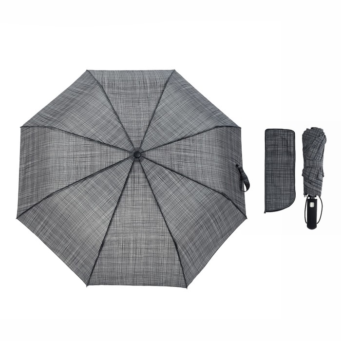 Зонт автоматический "Фактура", R=50см, цвет серый