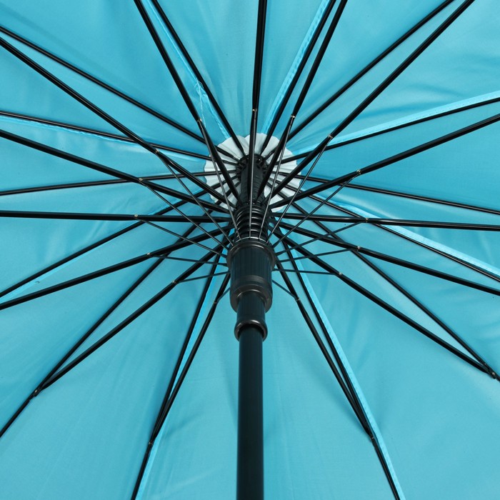 Зонт-трость "Однотонный", полуавтоматический, двухслойный, R=54см, цвет синий/голубой